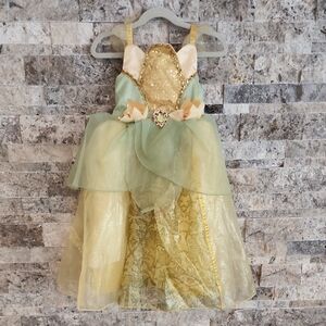Disney Princess Tiana  Elegant Princess Kids Costume in Green and Gold Brand New